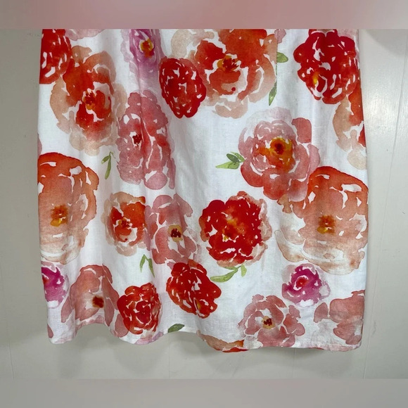 Charlie Holiday NWOT Bradley Floral Rose Linen Blend Puff Sleeve Mini Dress Sz 6 - Picture 5 of 13